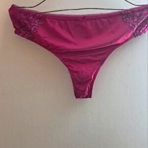Elegant Magenta Lace Trim Women's Intimate